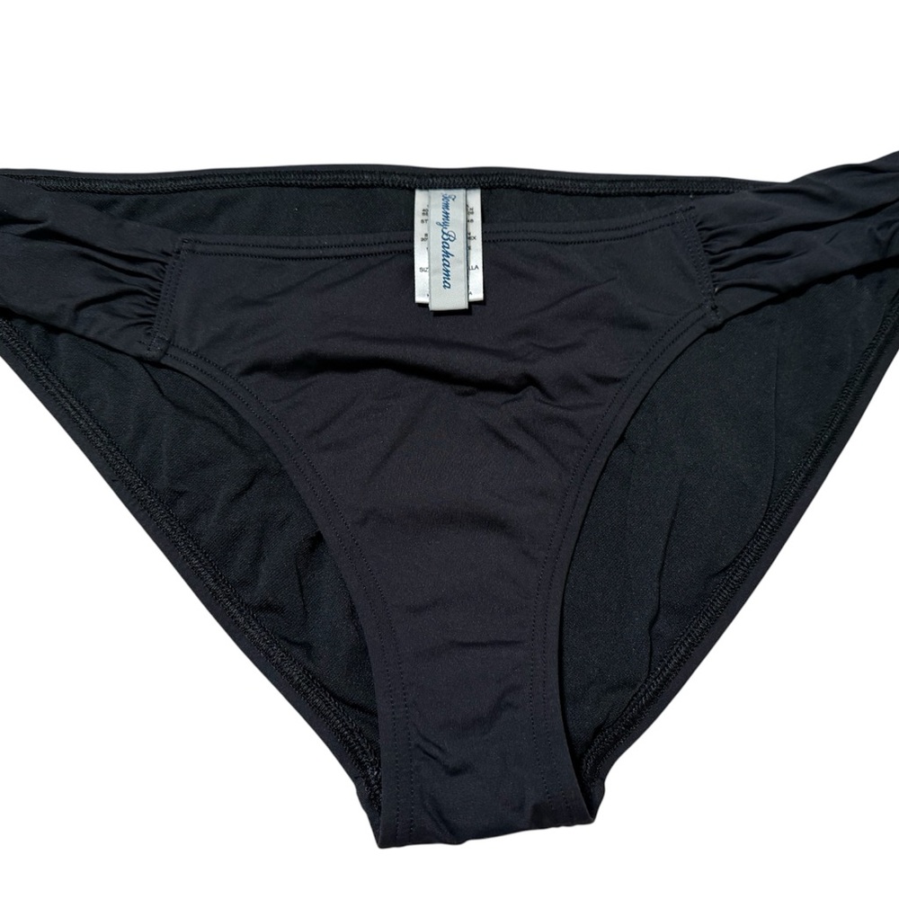 Tommy Bahama Pearl Side-Shirred Hipster Bikini Bottoms in Black